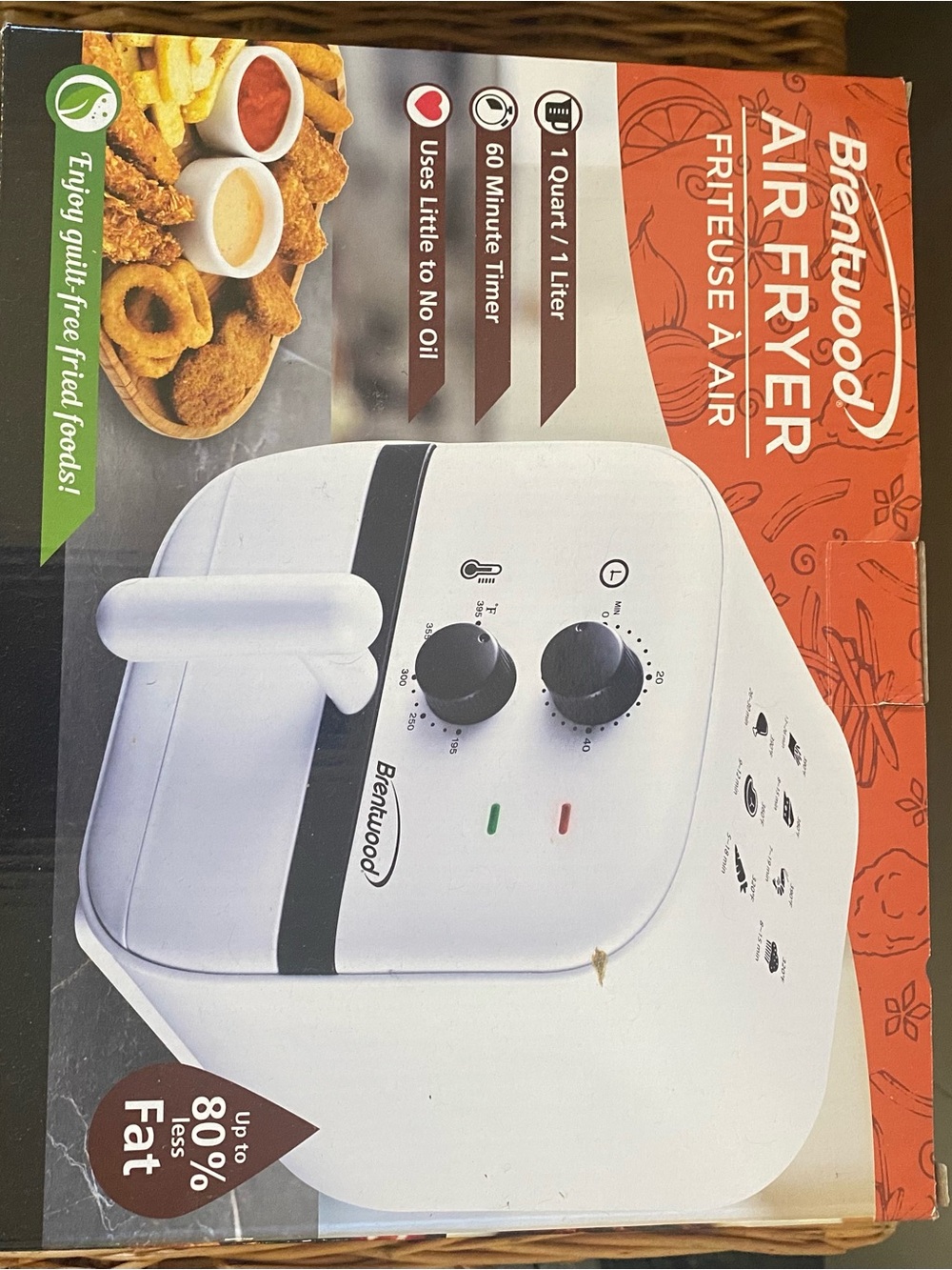 Brentwood White Air Fryer - 1 Quart Compact Countertop Fryer